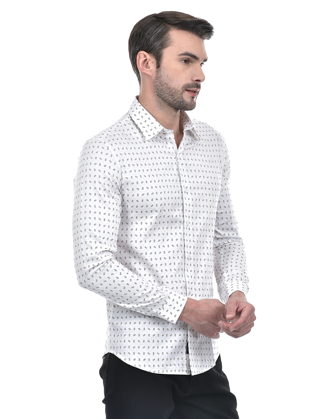 Numero Uno Men Abstract White Shirt